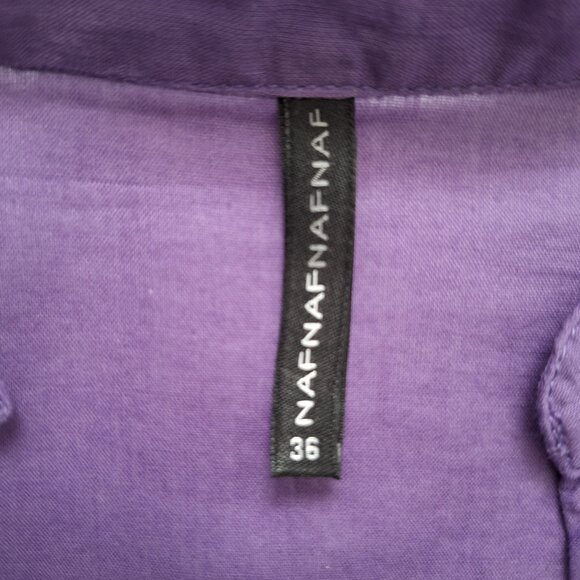 NAF NAF 100% Cotton Purple V-neck Top - Picture 5 of 9